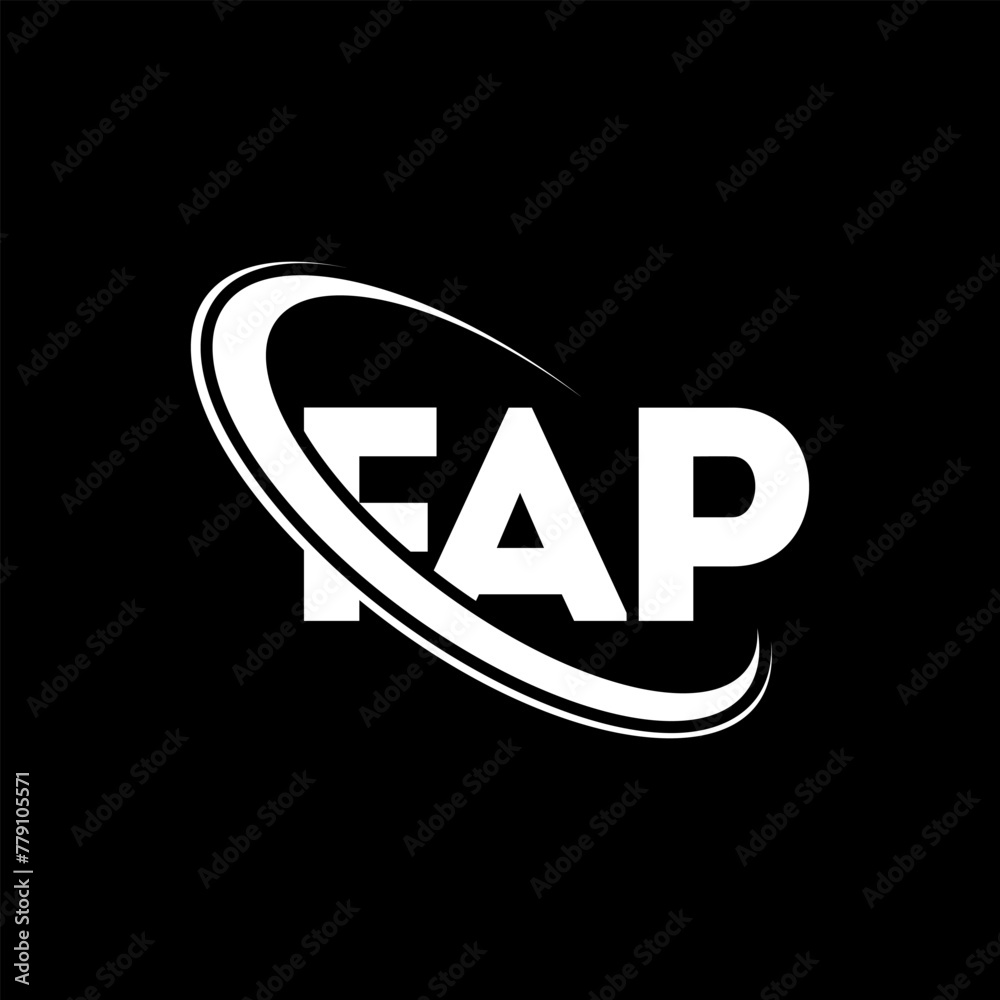 FAP logo. FAP letter. FAP letter logo design. Initials FAP logo linked with circle and uppercase monogram logo. FAP typography for technology, business and real estate brand.