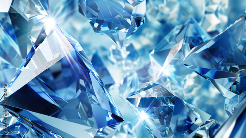 abstract background with triangles, crystals, blue © Cedric