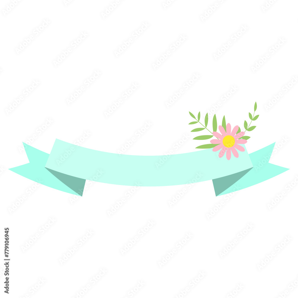 Fototapeta premium Flower Ribbon Banner