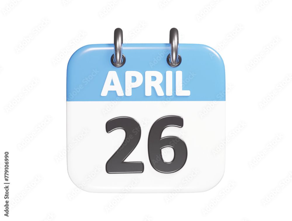 Calender icon 3d render illustration Calender icon 3d render illustration
