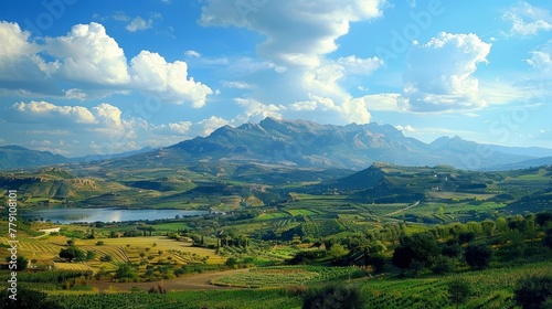The natural landscape in central Sicily, Italy. photo