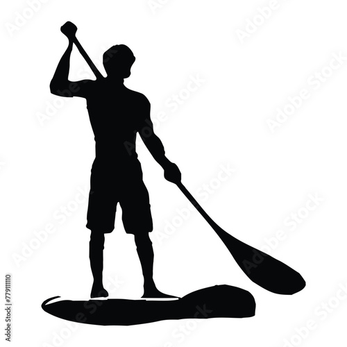 Paddleboarding Silhouette