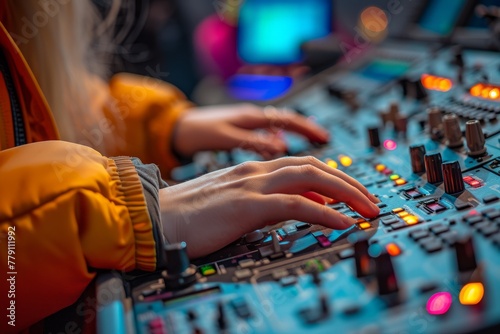 Hands on a control panel