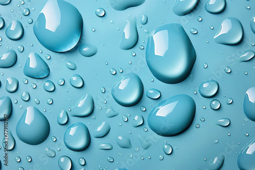 Obraz na płótnie transparent water drops on light blue background w salonie