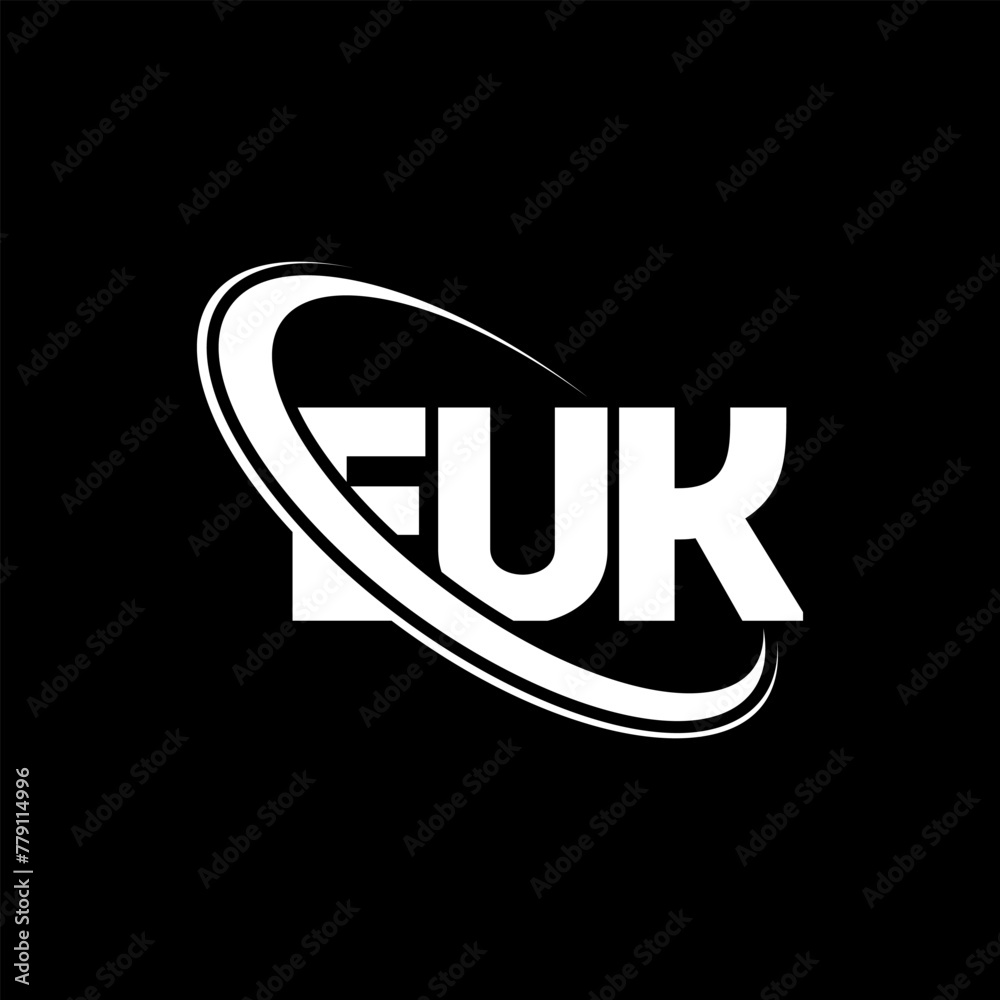 EUK logo. EUK letter. EUK letter logo design. Initials EUK logo linked with circle and uppercase monogram logo. EUK typography for technology, business and real estate brand.