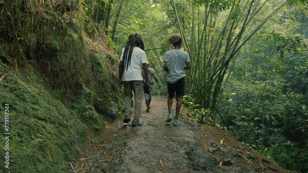 Rasta Men with Dreadlocks Walking in nature