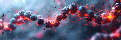 Napabucasin cancer drug molecule illustration, 3D illustration of DNA molecules in space Science medical and technology background  © xapharu