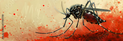 Mosquito and blood disease conceptual illustrati,
Mosquitoes are carriers of dengue fever and malaria photo