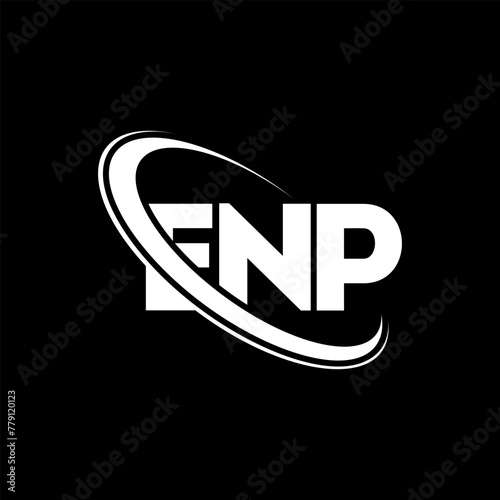 ENP logo. ENP letter. ENP letter logo design. Initials ENP logo linked with circle and uppercase monogram logo. ENP typography for technology, business and real estate brand. photo