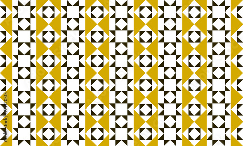 yellow and black turbine, star, diamond, square triangle, stirp patchwork pattern repeat seamless design for fabric printing design
