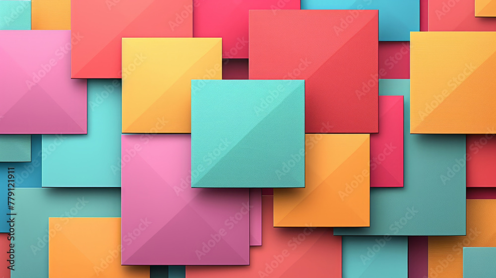 Bold Geometric Shapes in Coral and Teal Palette Bold Geometric Shapes in Coral and Teal Palette