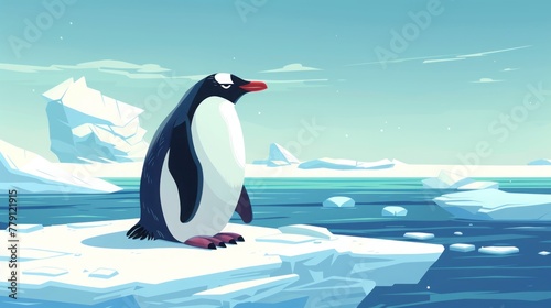 penguin on an ice floe.