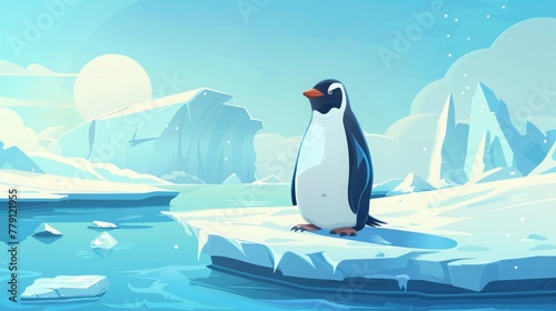 penguin on an ice floe.