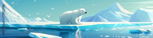 polar arctic bear on an ice floe.