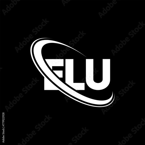 ELU logo. ELU letter. ELU letter logo design. Initials ELU logo linked with circle and uppercase monogram logo. ELU typography for technology  business and real estate brand.