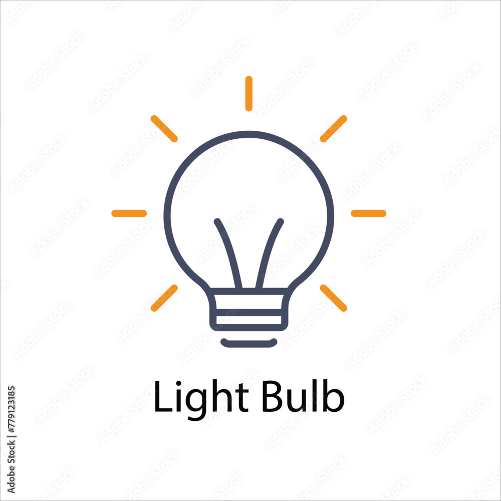 Light Bulb Icon Symbol vector graphics. Light Bulb Icon Symbol vector graphics.
