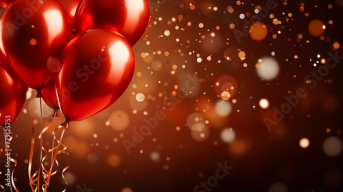 Wallpaper Mural Balloons for party, celebration or anniversary. Air balloons and confetti new year's eve celebration or birthday party background. Carnival, festival or birthday balloon	 Torontodigital.ca