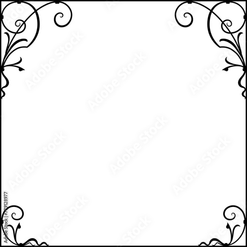 Decorative square black frame with vignettes.