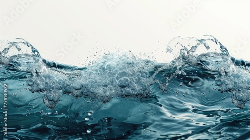 Detailed shot of a wave in the ocean, perfect for nature backgrounds #779130532