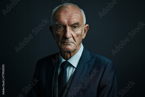 An older man in a suit and tie looks at the camera © MagnusCort