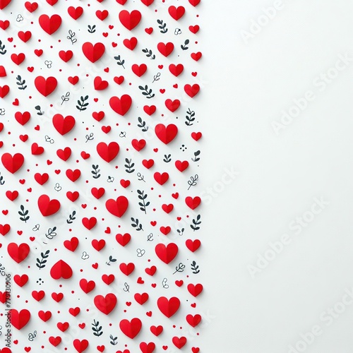 red hearts with white background 