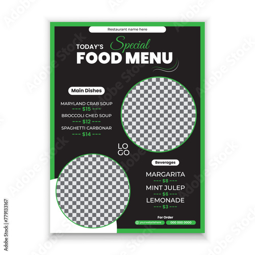 modern food menu design for restaurants 