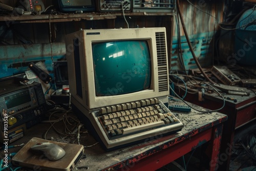 Vintage Computer on Desk