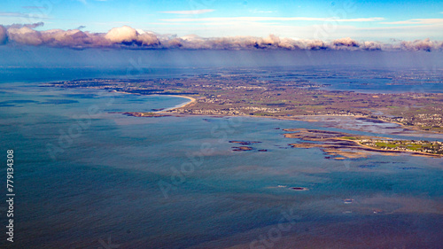 La Baule and Pornichet in atlantic ocean french coast from sky
