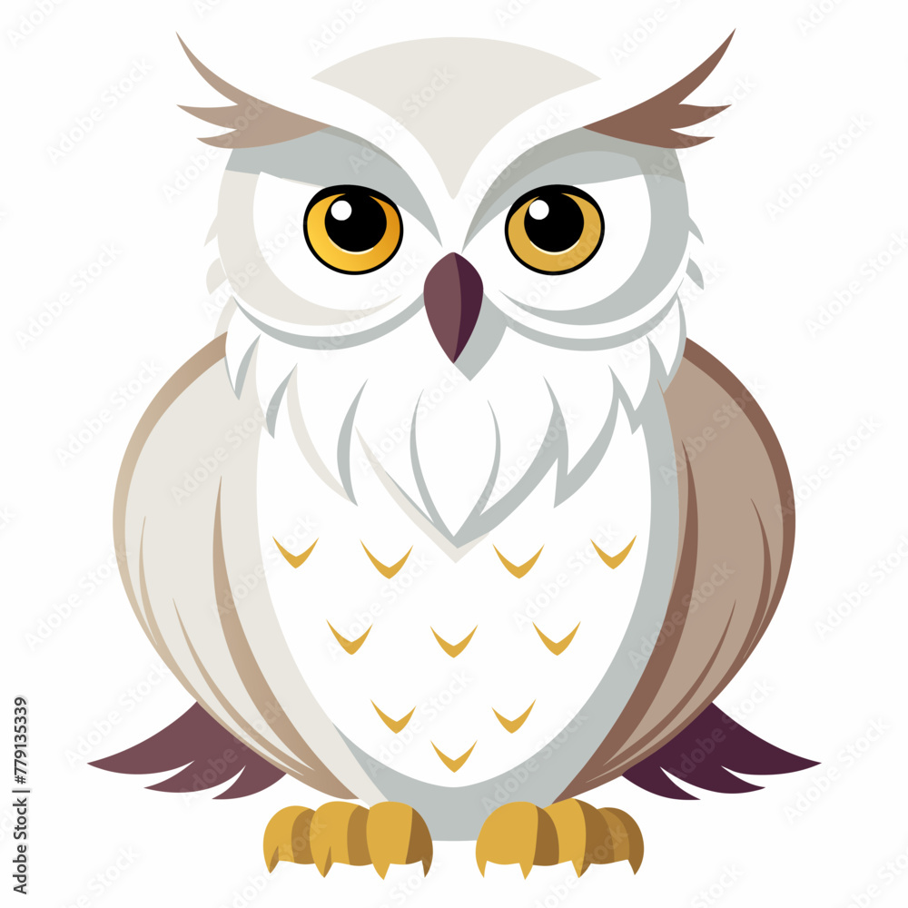 Fototapeta premium white-owl--on-a-white-background--no-background