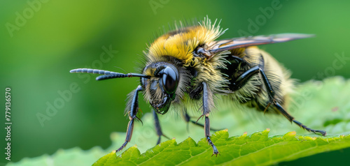 Portrait of a Bumblebee Robberfly created with Generative AI technology © Robert Herhold