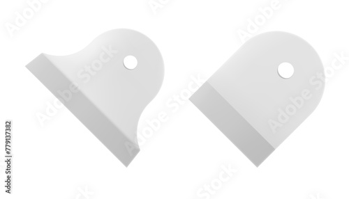 Stainless Steel Putty Knife set isolated on a white background. Plaster spatula. Construction, Building tool. Spackling instrument. Spatula for finishing work. Realistic 3d Vector illustration.