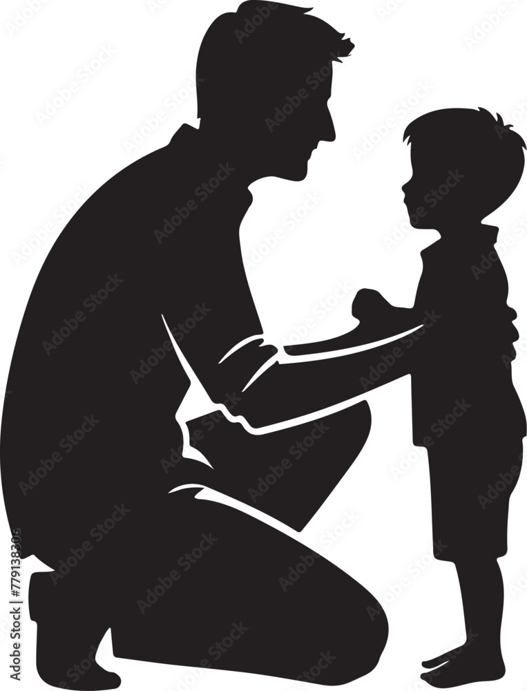 Fathers day silhouette vectors, white background