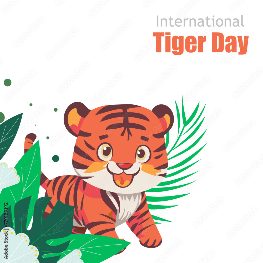 Happy international tiger day social media template Happy international tiger day social media template