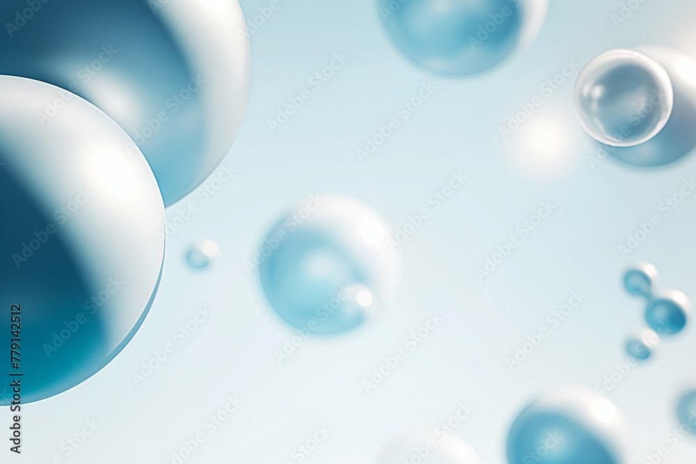 Blue and White Spheres in Soft Focus