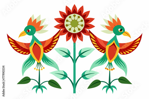  flowers that look like birds vector illustration