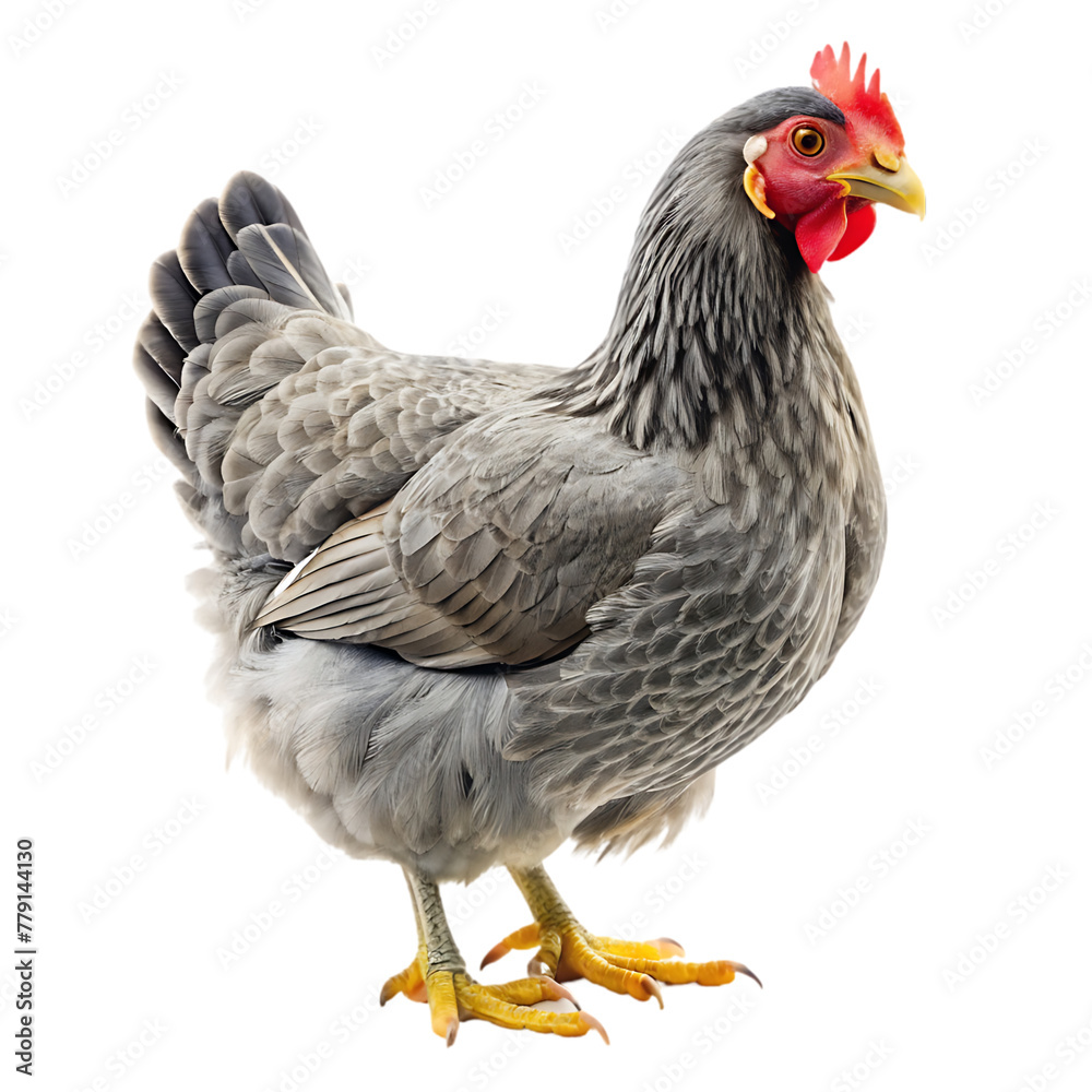 Fototapeta premium cute chicken in flat cartoon style