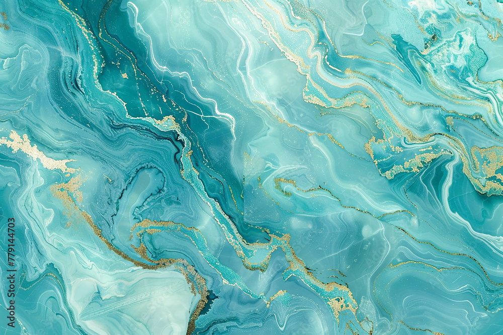 An ethereal aqua marble pattern, with flowing veins of turquoise and seafoam green. 32k, full ultra HD, high resolution