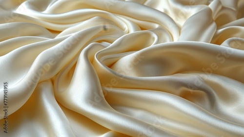   A close-up of a white cloth with a knotted knot at the top and one at the bottom