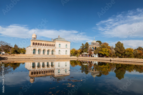Sitorai-Mohi-Khosa Palace. Country residence of the Emir of Bukhara, built in the late XIX-early XX century. Currently, it houses the Museum of decorative and applied arts. Bukhara, Uzbekistan