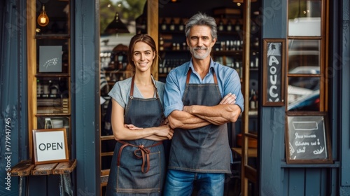 The Smiling Duo of Café Owners