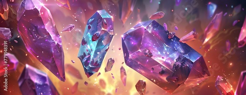 a colorful abstract background with many different shapes and sizes of diamonds on it