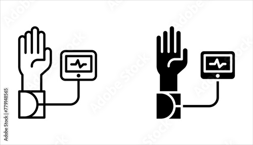 Blood pressure icon set vector sign and symbol isolated on white background