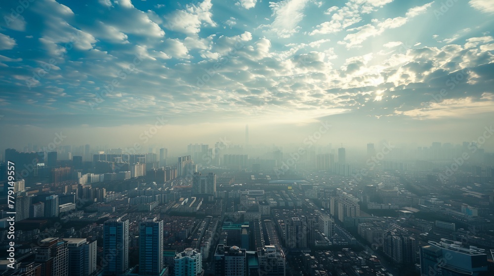 a city skyline with a very cloudy sky in the background a city skyline with a very cloudy sky in the background