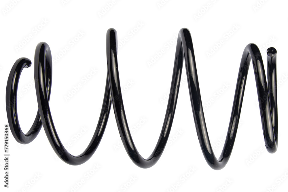 Car spare part. Large metal spring on white background. cushioning spring over white background, auto spare parts. automotive suspension springs on a white background Car spare part. Large metal spring on white background. cushioning spring over white background, auto spare parts. automotive suspension springs on a white background