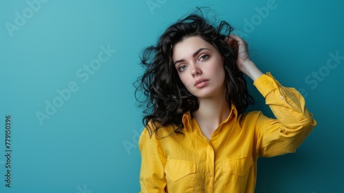 Woman in Vibrant Yellow Shirt