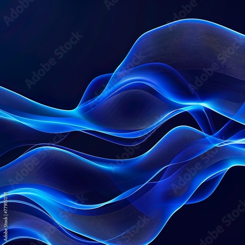 Abstract bluew wavy line graphic design for web presentation photo