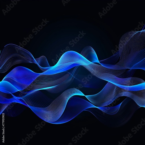 Abstract bluew wavy line graphic design for web presentation photo