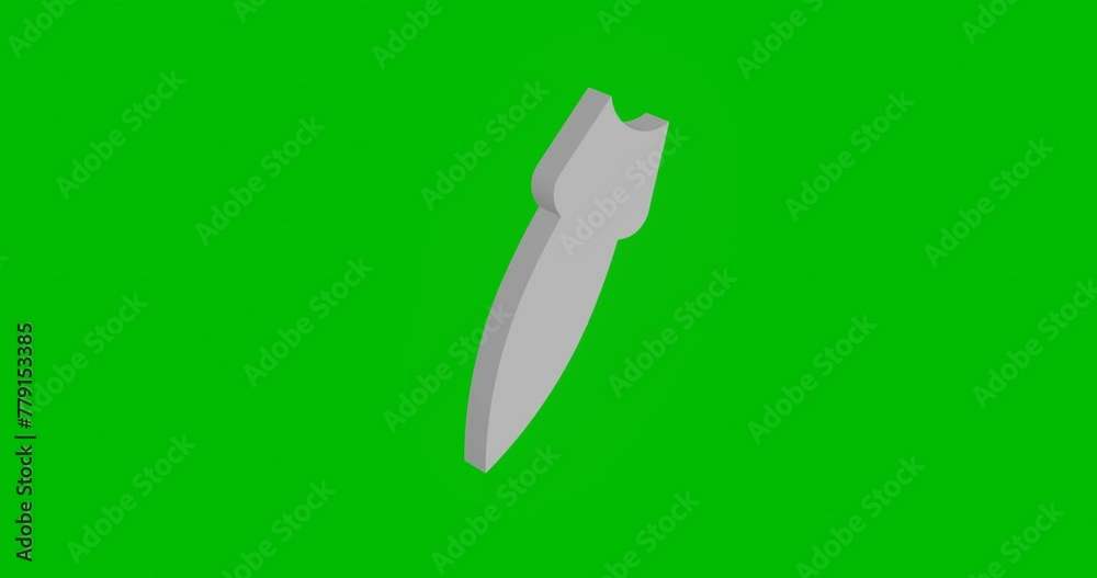 Animation of rotation of a white falling rocket symbol with shadow. Simple and complex rotation. Seamless looped 4k animation on green chroma key background Animation of rotation of a white falling rocket symbol with shadow. Simple and complex rotation. Seamless looped 4k animation on green chroma key background