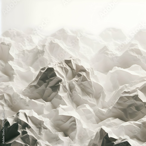 crumpled paper on white, paper, crumpled,ball, white, garbage, illustration, Ai generated 