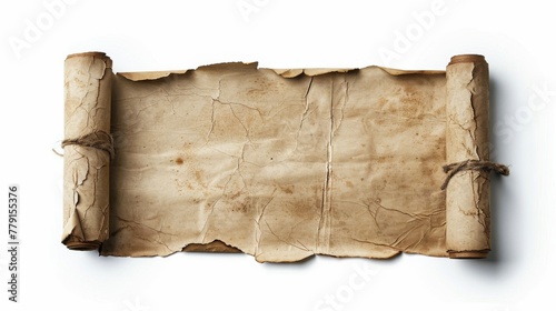 Ancient parchment scroll mockup. Background concept © PrettyVectors